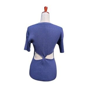 NAADAM Twist‎ Back Ribbed ECOVERO Blend Top Navy Size Medium
